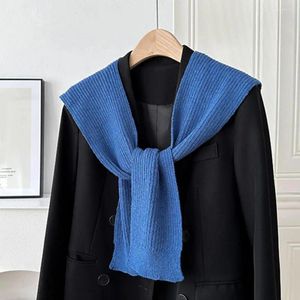 Sjaals Koreaanse effen kleur nekbeschermingssjaal Geknoopte sjaal Lange veters Gebreide warme sjaal Winterwollen blouse Schouders Nepkraag Cape