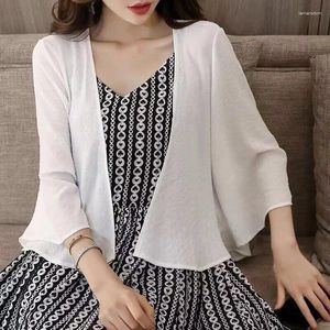 Sjaals Koreaanse solide transparante chiffon vurigaar zonbescherming kleding dames zonnebrandcrème SHAWL Zomer zacht garen ademende cape v12