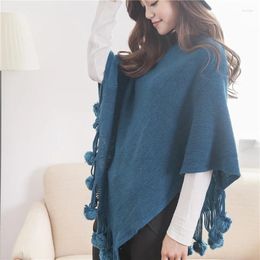 Sjaals Koreaanse stijl herfst en winter trui bal sjaal wol hangende effen kleur gebreide mantel fabriek groothandel