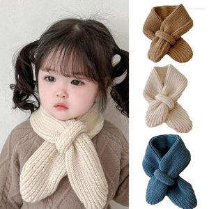 Bufandas estilo coreano Color caramelo bebé invierno bufanda otoño cálido niño niña lana tejida para niños