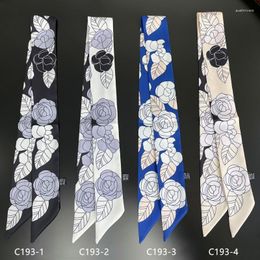 Sjaals Koreaanse stijl klassieke Camellia dames artistieke kleine zijden sjaal wikkeltas handvat lint haarband