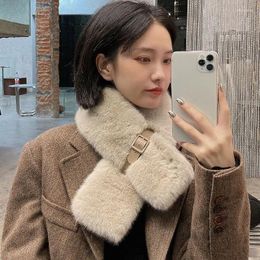 Foulards Style coréen doux fille en peluche épaisse écharpe pour femmes hiver chaud mignon polyvalent mode femme accessoires à la mode