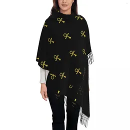 Sjaals dames lang oud Egyptisch symbool Ankh sleutel van live vrouwen winter zachte warme kwastje sjaal wrap sjaal