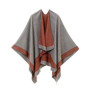 Foulards Dames Pashmina Écharpe Cape Bohême Femme Manteau D'hiver Cape Imi Tation Cachemire Poncho Couvrir Surdimensionné Châles Wrap Tricot Capa