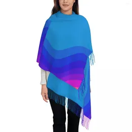 Sjaals dames sjaals buiten kleurblokhoofd met lange tassel neon zonsondergang sjaal wrap herfstontwerper fout