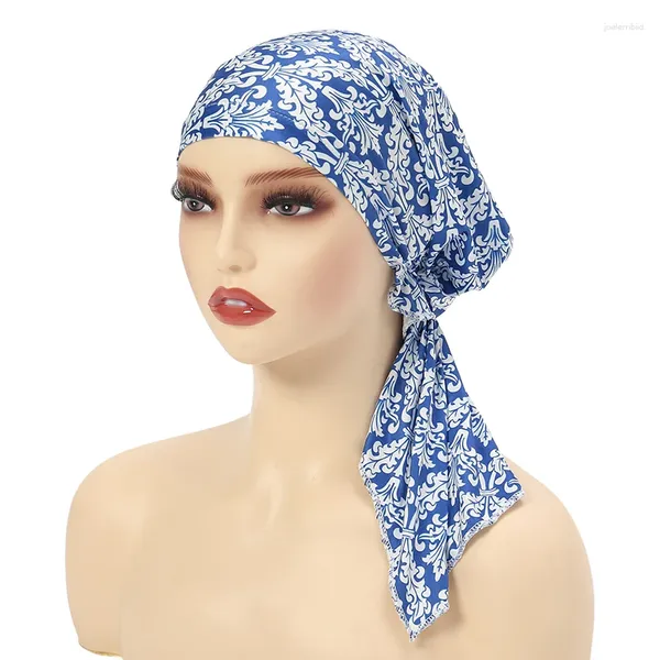 Foulards Lady Musulman Rural Imprimé Caps Classique Fille Bandanas Femmes Hip-hop Turban Cap Femme Chapeaux Chemo Floral Chapeau Pirate Chapeaux