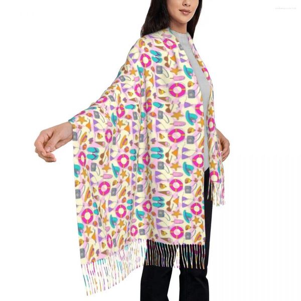 Écharpes Lady écharpe chaudes vacances à la tête de l'été toujours avec du caricaturé chauffant y2k châle cool enveloppe d'hiver design bufanda