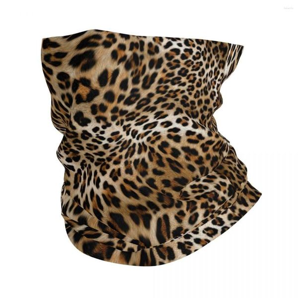 Foulards Motif Léopard Bandana Cache-Cou Imprimé Animal Fourrure Peau Texture Masque Écharpe Multifonctionnel Chapeaux Randonnée Unisexe Hiver