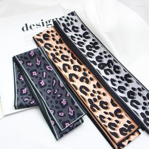 Sac à imprimé Léopard Becoration Écharpe en soie pour femmes sexy Foulard Tie Fashion Head Mesdames