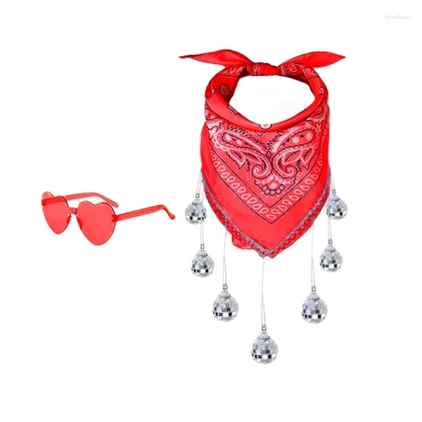 Foulards Femme Légère Punk Cajou Fleur Foulard Coeur Lunettes De Soleil Bandeau Réglable Sunproof Headwrap