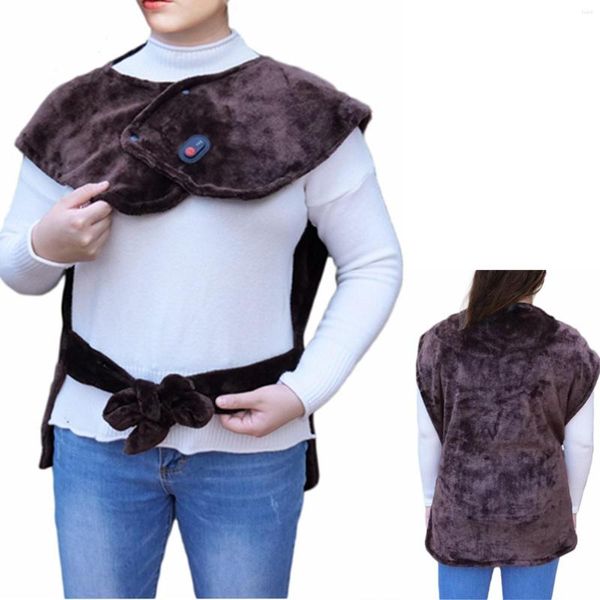 Bufandas, chaquetas más largas para mujer, chaleco recargable de terciopelo de visón corporal, chal, manta para mujer, calefacción cálida, ropa de invierno para mujer con USB