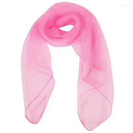 Bufandas Encantadora Moda Liso Cuadrado Gasa Cuello Bufanda Cabeza 70 Cm X 70 Cm (Rosa)