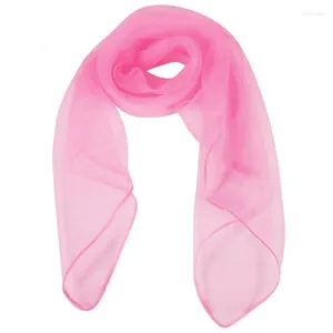 Foulards belle mode plaine carré en mousseline de soie foulard tête 70 cm x 70 cm (rose)