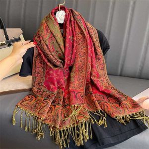 Craquins de luxe Brand de luxe en cachemire pashmina châle Lady Wrap Winter Winter Scharpes Imprimé femelle Foulard Coton Stacles Scharf 2023 Q240509