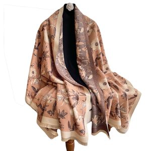 Écharpes de luxe Marque Digner Écharpe Cachemire Double Face Châle Scarv Femmes Motif Floral Hiver Épais Écharpe Chaude