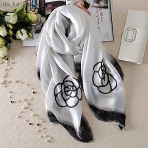 Bufandas de la marca de lujo bufanda primavera de verano para mujeres con protector solar chal de moda china china dama de seda bufandas estampadas populares hijab240409