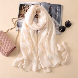 Sjaals luxe merk dames mode sjaal effen stevige zijden linnen sjaals zomer dame bandanas pashmina foulard hijab 18090 cm 230407