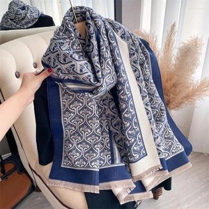 Écharpes de luxe écharpe en cachemire chaud Pashmina couverture femme Bufanda Hijab pour femmes châles et enveloppes écharpes tête dames