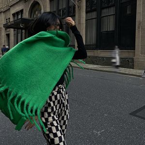 Écharpes Cachemire de luxe femmes écharpe hiver épais chaud solide Cape enveloppes femme bandana pashmina long gland femme foulard couverture épaisse 230904