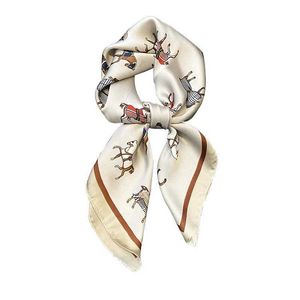 Écharré écharpe à carré de soie imprimé de luxe Femmes à printemps Coup de châle Sac de châle femme 70 cm Scarpe de poignet Bandana 2022 Q240509