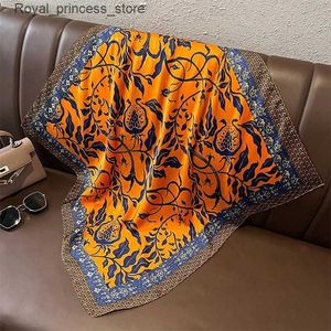 Sjaals luxe retro strakke passende zijden sjaal damesmodieuze haar lood orale lood knoop wrap dames sjaal bandana foulard Q240326