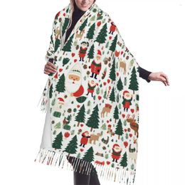 Écharpes de luxe Santa Clause Cadeaux de Noël Cadeaux de vacances Gland Écharpe Femmes Hiver Automne Chaud Châles Wraps Femme Mode Polyvalent