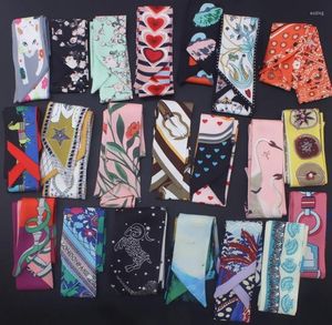 Écharpes écharpe de soie de luxe Long Joker Twil Neckerchief décorer 100 cm Bandage de casse-tête