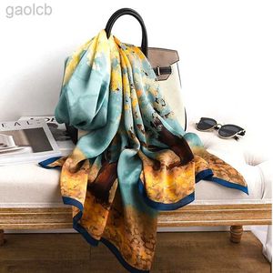Écharpes écharpe de printemps de luxe pour femmes du design de luxe écharpe en soie lissement mouchoir de châle musulman doux plage 90x180 cm 240410