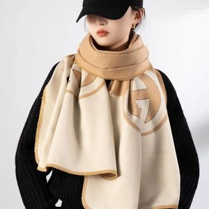 Écharpes de luxe hiver cachemire écharpe femmes 2024 chaud Pashmina couverture femme châle enveloppes noir et blanc épais Foulard Bufanda