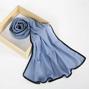 Foulards malaisie femmes haute qualité plaine en mousseline de soie longue écharpe Hijabs Ramadan femmes musulmanes Turban châles chapeaux