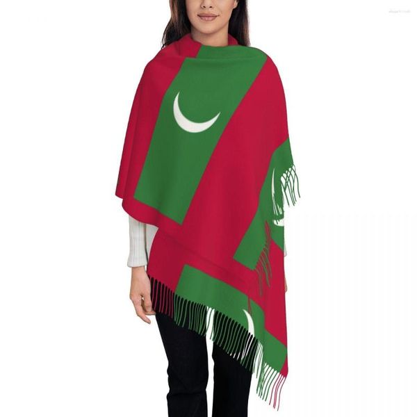 Foulards Drapeau des Maldives Womens Warm Winter Infinity Set Blanket Scarf Pure Color