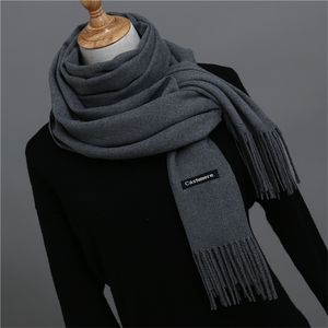 Sjaals mannen kasjmere sjaal unisex dikke warme winter zwarte en grijze gentleman's bussiness foulard femme 220922