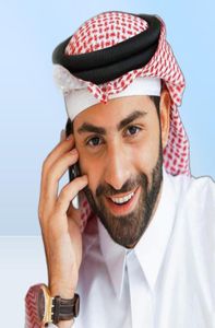 Sjaals Mannen Moslim Hoofddoek Islamitische Gedrukt Tulband Arabische Cover Accessoires Bidden Hoed Plaid Costumes7474130