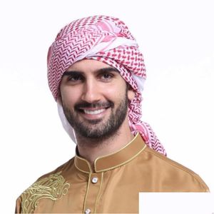 Foulards Hommes Musulman Foulard Islamique Imprimé Turban Arabe Er Accessoires Chapeau De Prière Costumes À Carreauxfoulards Drop Livraison Mode H Dhuuo