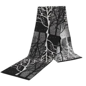 Écharpes Hommes Écharpe Imprimée Hiver Jacquard Flanelle Arbre Motif Glands Hiver Chaud Cachemire Style D'affaires Châles Écharpes 180 * 30 CM 230825