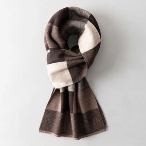 Sjaals Heren Pure Wollen Sjaal voor Winter Plaid Warme Hals Klassiek Zakelijk 100 Sjaals Wraps Kasjmier Lange Foulard Homme 230927