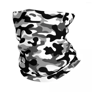 Foulards Camouflage militaire Bandana cache-cou imprimé noir et blanc cagoules écharpe magique bandeau randonnée unisexe adulte respirant