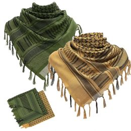 Écharpe écharpe de chasse militaire Shemagh Écharpe tactique coton Keffiyeh Désert couche Scarpe arabe avec gland 43 x 43 pouces