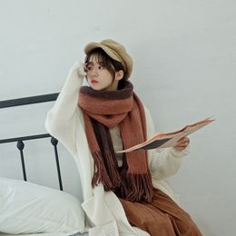 Sjaals Mingjiebihuo collectie mode herfst en winter dikke warme dubbelzijdig effen kwastje comfortabele zachte sjaal 230904