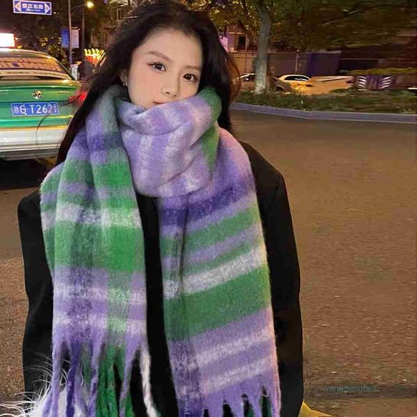 Bufandas Las bufandas con borlas de mohair para mujer son versátiles y se pueden usar como regalo de Navidad en Corea del Sur, 8 unidades