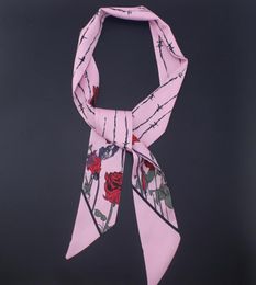 Bufandas MOSOGA Silk Women039s Bohemian Rose Flower Diadema de mochila Correa de cuello elegante Cinta rosa Bandeau 6481251