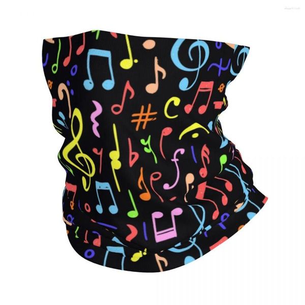 Bufandas nota musical patrón de bandana cubierta de cuello colorido balaclavas bufanda bufanda múltiple diadema de uso múltiple corriendo unisex para adultos transpirable