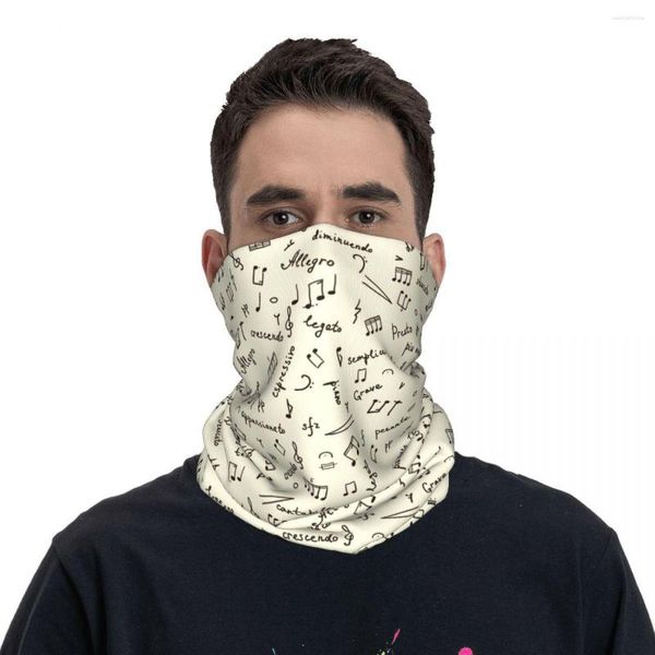 Bufandas Signos musicales Notas musicales Bandana Cuello Polaina Merch Cara Bufanda Máscara de usos múltiples Pesca para hombres Mujeres Adultos Toda la temporada