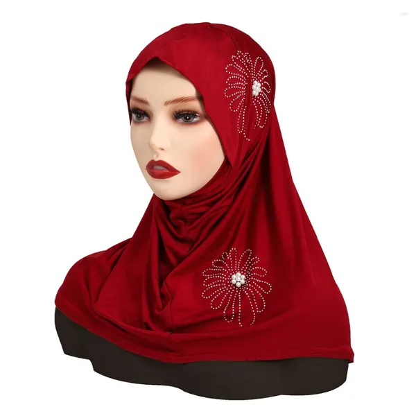 Écharpe écharpe à perles musulmanes Abaya Hijab Ramadan Turquie Mesdames Abayas Châle Turban Instant Bottom Hat