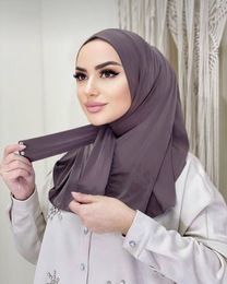 Bufandas Moda musulmana Bufanda Hijab Abaya Chal Pañuelo para mujer Vestido Jersey Turbante Envoltura para la cabeza Diadema islámica