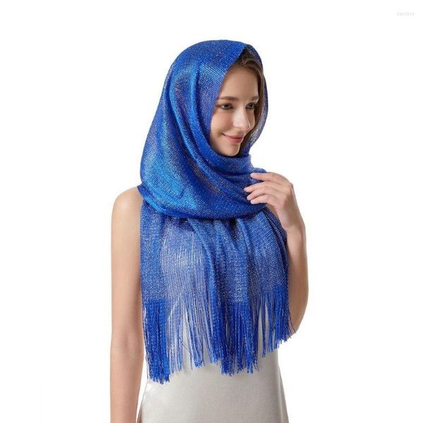 Foulards foulard musulman écharpe accessoires couleur unie Style coréen femme châle soie brillant