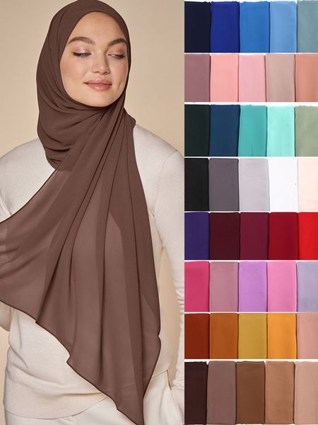Foulards femmes musulmanes hijab foulard en mousseline de soie bandeau islamique couvre-chef châles enveloppes dames hijab cheveux foulard voile mode 230925