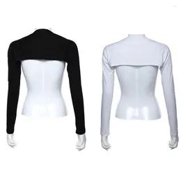 Écharrés Femmes musulmanes Modal Raglan Sleeve Islamic Bolero Malaysia Arm Couverture Overniser la couleur ethnique de couleur Solide pour les dames