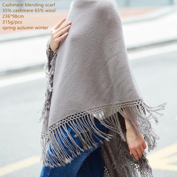 Foulards Naizaiga cachemire laine soie Long gland épaissir femmes hiver chaud châle femme luxe Pashmina JY126