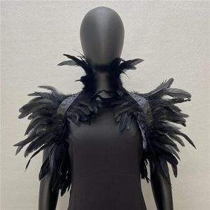 Sjaals Natural Feather Shrugs Shawl voor dames Gothic Cape schouderophalend schouderophaal kraag